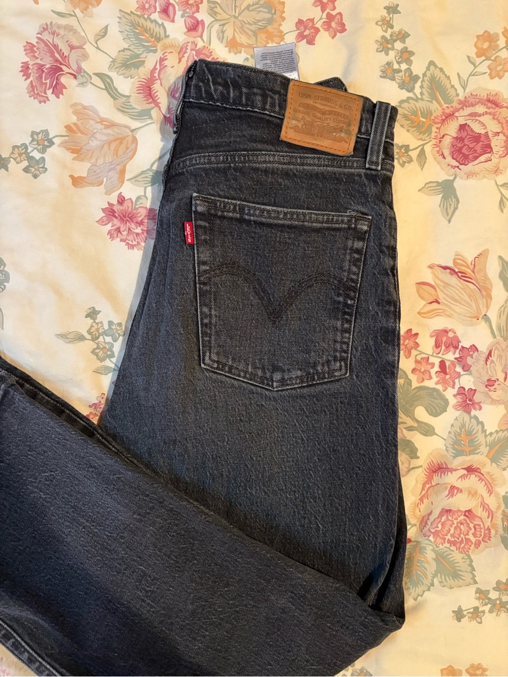 Levi's Black Straight Ribcage Leg Jeans